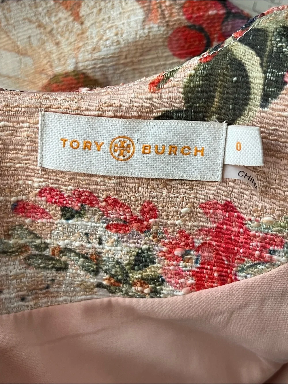 Tory Burch Garden Party Kaley Floral Mini Sheath Dress Tweed Women’s Size 0
